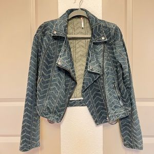 Free People full zip denim jacket.
